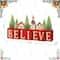 Glitzhome® 14" Christmas Believe House & Brush Trees Table Décor